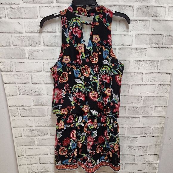 by & by Black and Red Floral Romper - Picture 2 of 4